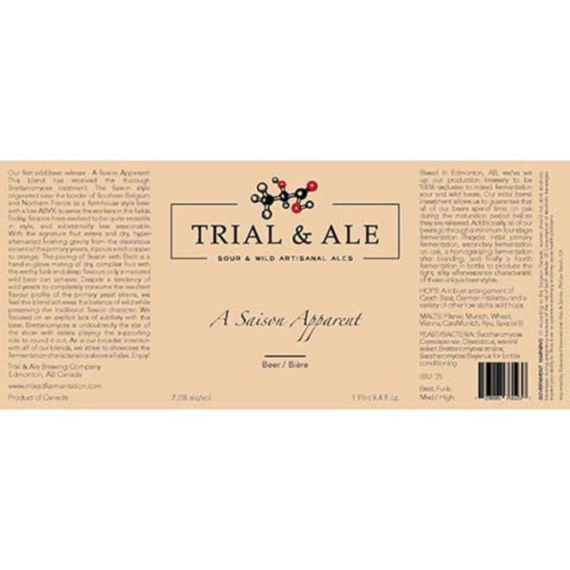 Trial & Ale A Saison Apparent 750ML BTL