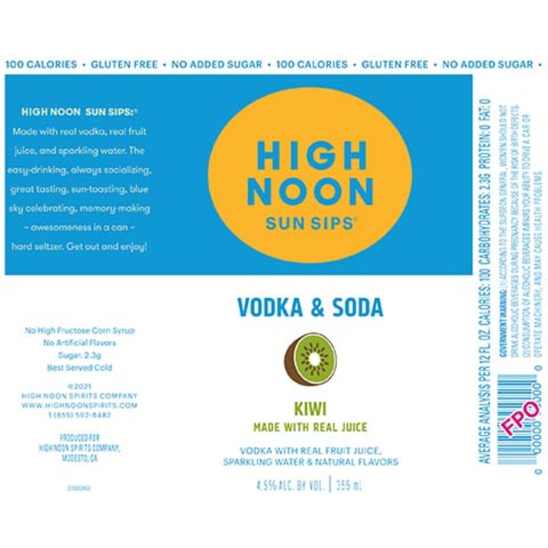 High Noon Sun Sips Kiwi 355ML BTL