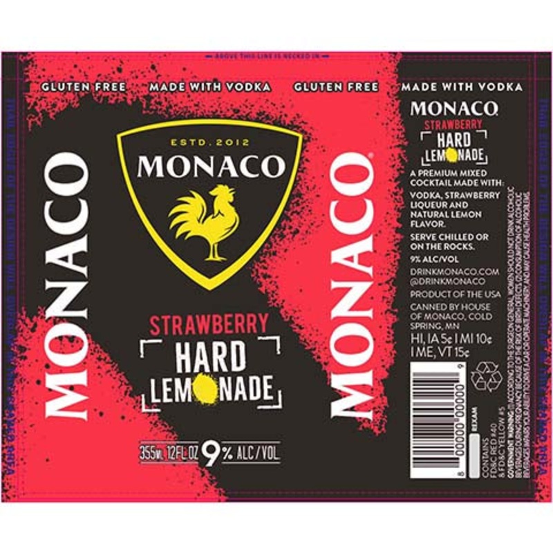 Monaco Strawberry Hard Lemonade 12OZ SINGLE CAN