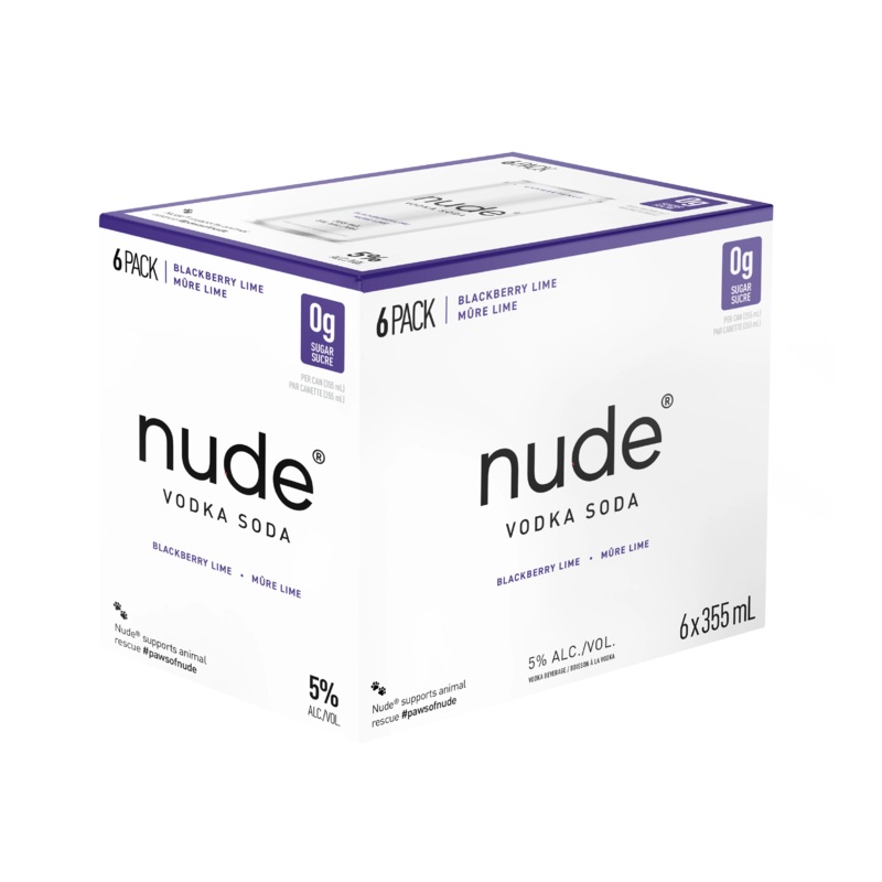 NUDE VODKA SODA BLACKBERRY LIME 355ML 6PK CAN @ Windermere [1056371] 2130 ml