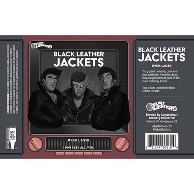 Connecticut Black Leather Jackets Kveik Lager 16OZ SINGLE CAN