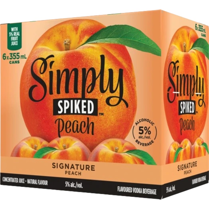 SIMPLY SPIKED SIGNATURE PEACH 355ML 6PK CAN @ Kelowna [1051030] 2130 ml