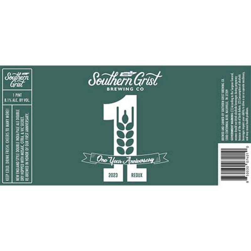 Southern Grist DDH 1 Year Anniversary Redux 2023 16OZ SINGLE CAN
