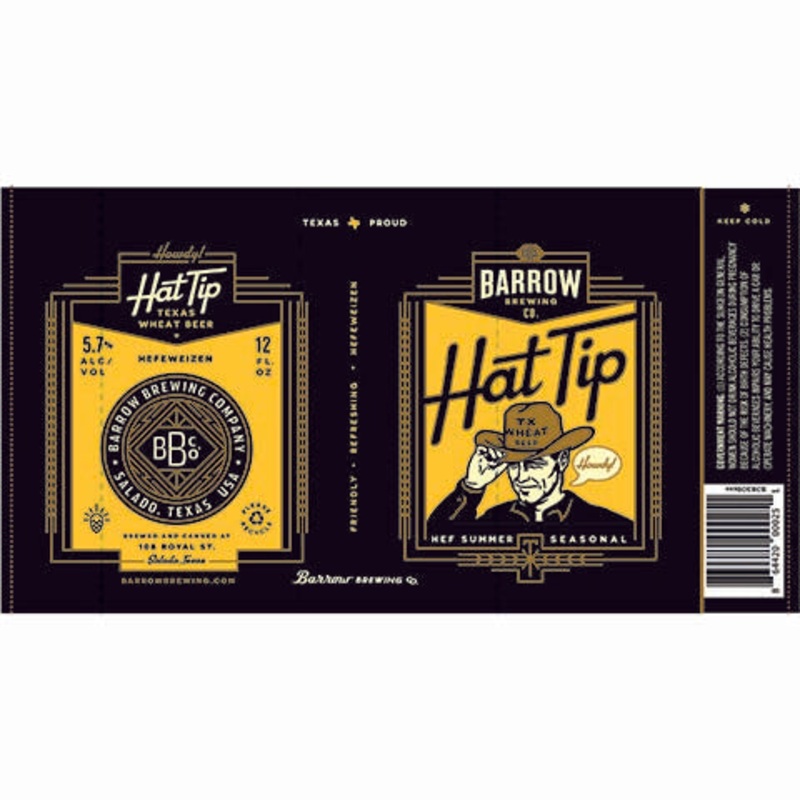 Barrow Hat Tip Wheat Beer 12OZ SINGLE CAN