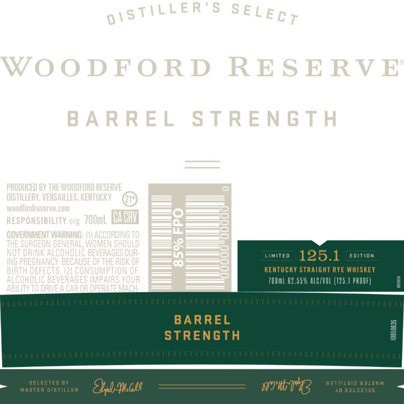 Woodford Reserve Barrel Strength Kentucky Straight Rye Whiskey