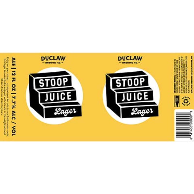 Duclaw Stoop Juice Lager 12OZ SINGLE CAN