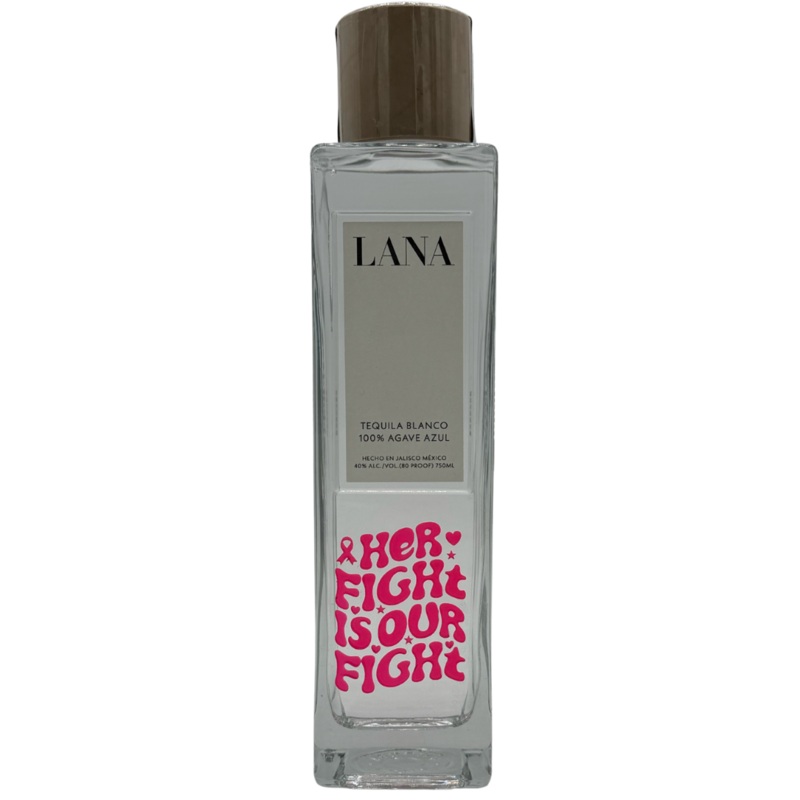 LANA Tequila Blanco Breast Cancer Awareness "Her Fight is Our Fight" Limited Edition Etched Bottle 750mL