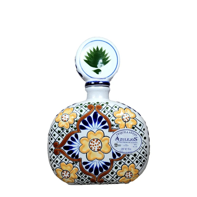 Azulejos Ultra Premium Aejo Tequila 750mL (Ceramic Flower)