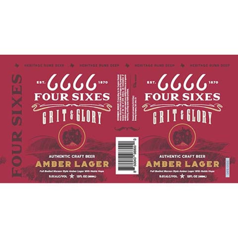 Four Sixes Grit & Glory Amber Lager 12OZ SINGLE CAN