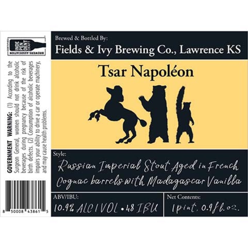 Fields & Ivy Tsar Napoleon Russian Imperial Stout 16.9OZ SINGLE BTL