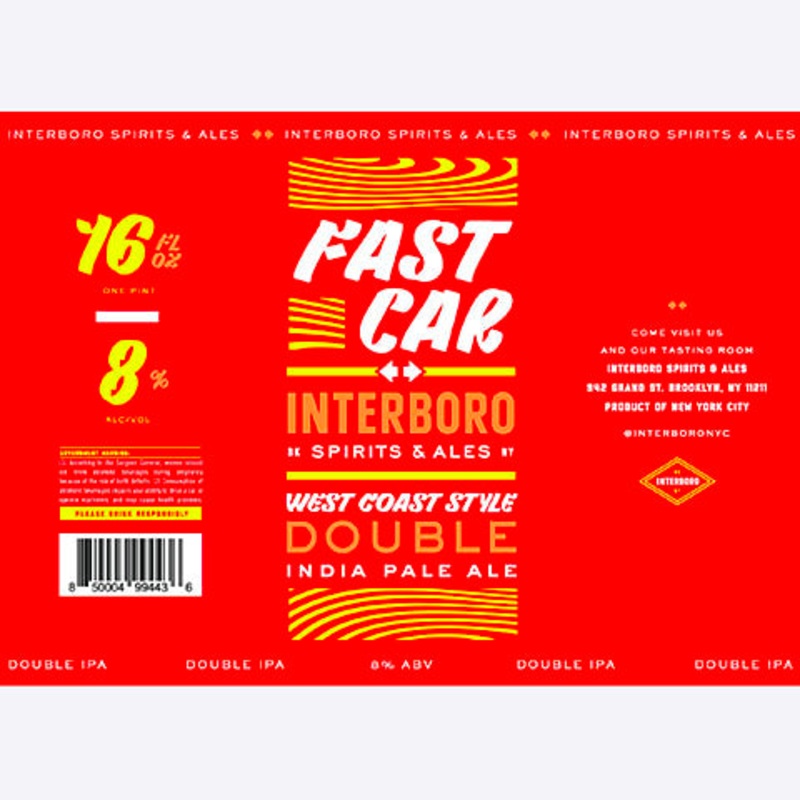 Interboro  Fast Car West Coast Style DIPA 16OZ SINGLE CAN