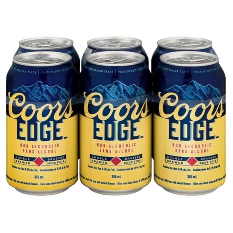 COORS EDGE NON-ALCOHOLIC BEER 355ML 6PK CAN @ MacTaggart Ridge [1005305] 2130 ml