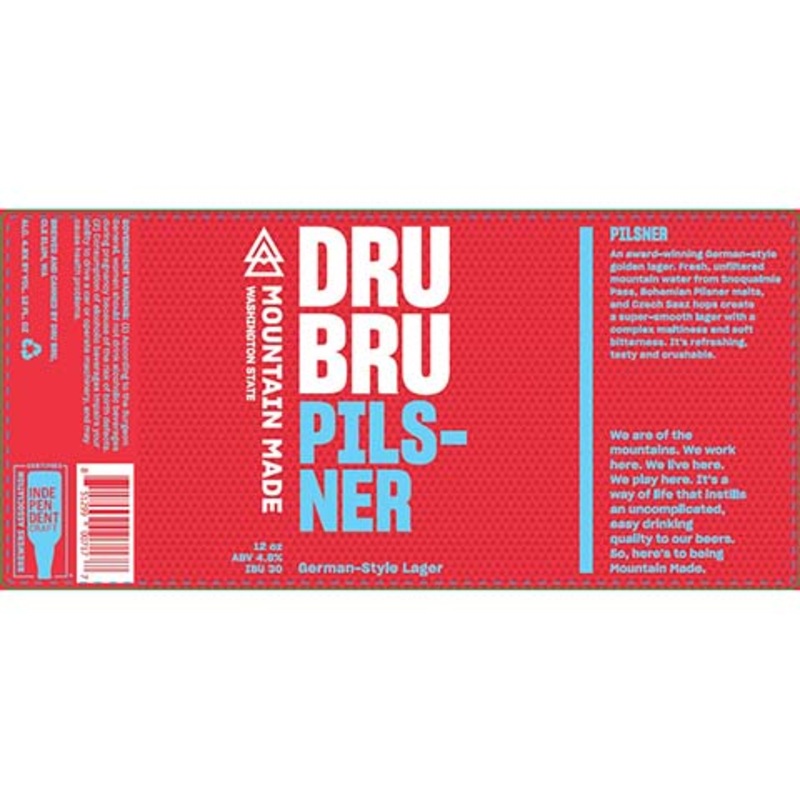 Dru Bru Pilsner German Lager 12OZ SINGLE CAN