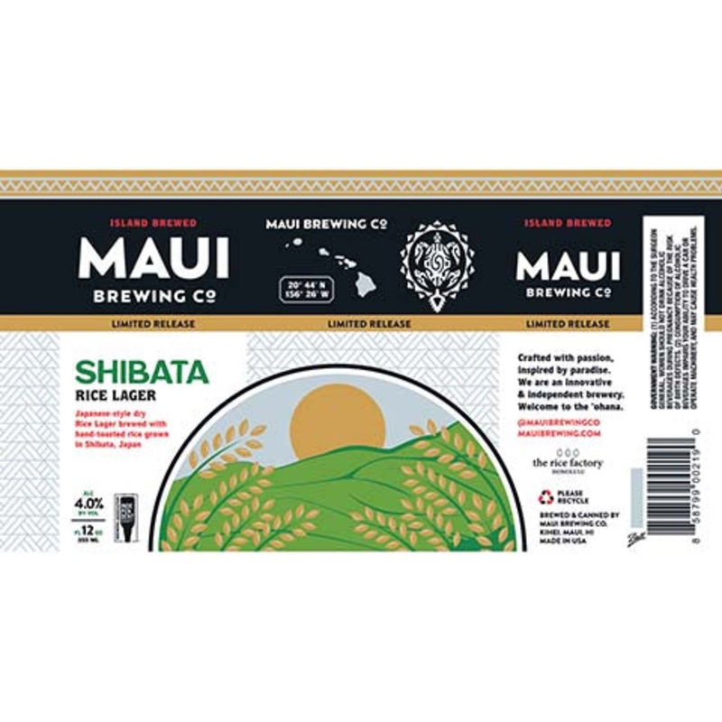 Maui Shibata Rice Lager 12OZ SINGLE CAN