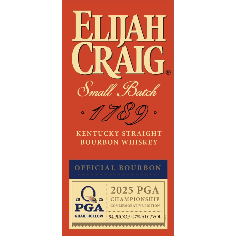 Elijah Craig Small Batch 2025 PGA Championship Kentucky Straight Bourbon Whiskey Limited Edition Commemorative Bottle