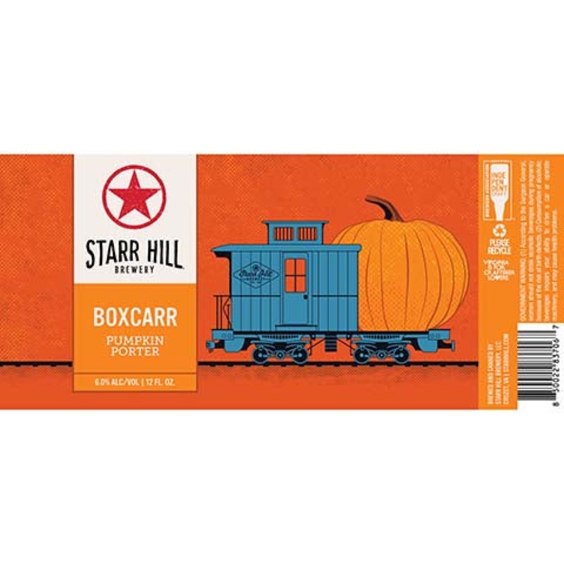 Starr Hill Boxcarr Pumpkin Porter 12OZ SINGLE CAN