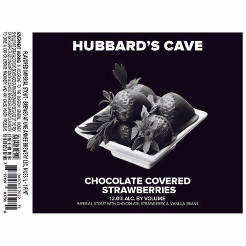 Une Annee Hubbard's Cave Chocolate Covered Strawberries Imperial Stout 16OZ SINGLE CAN