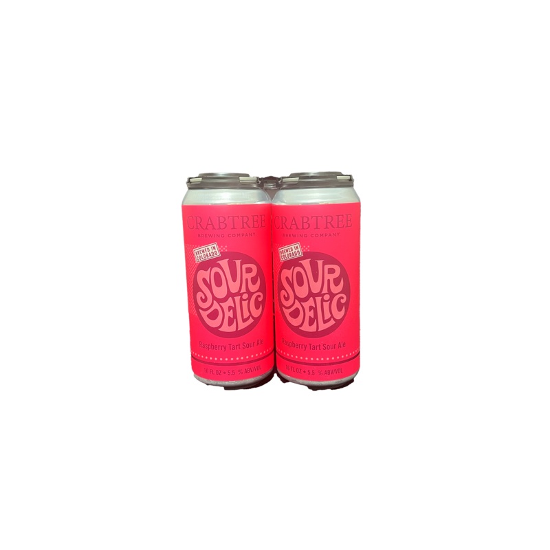 Crabtree Sourdelic Raspberry Tart Sour Ale 4 Pack Cans