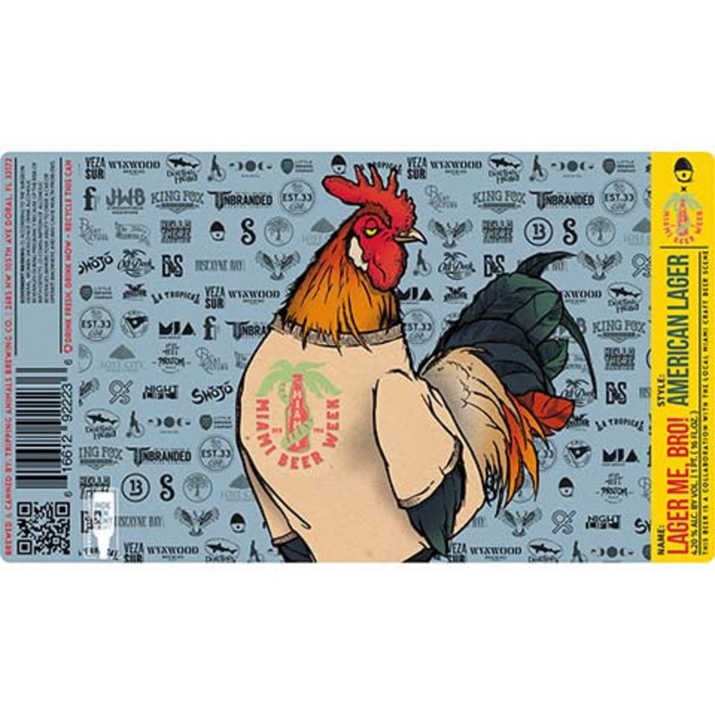 Tripping Animals Lager Me, Bro! American Lager 16OZ SINGLE CAN