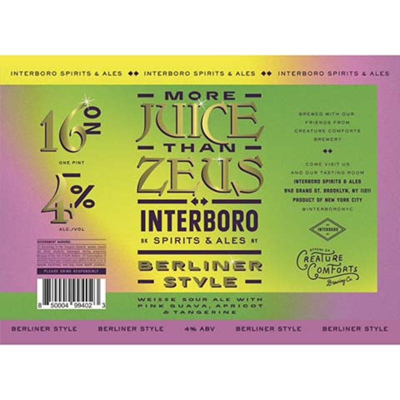 Interboro More Juice Than Zeus Sour Ale 16OZ SINGLE CAN