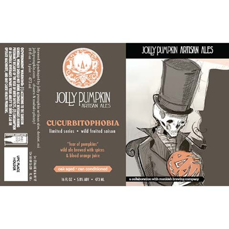 Jolly Pumpkin Cucurbitophobia Wild Fruited Saison 16OZ SINGLE CAN