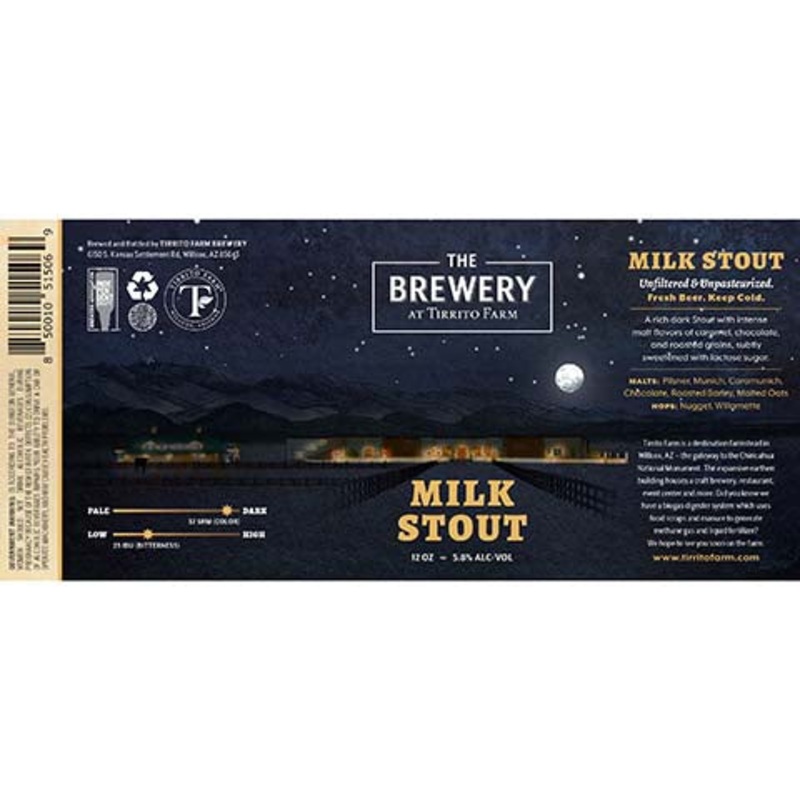 Tirrito Farm Milk Stout 16OZ SINGLE CAN
