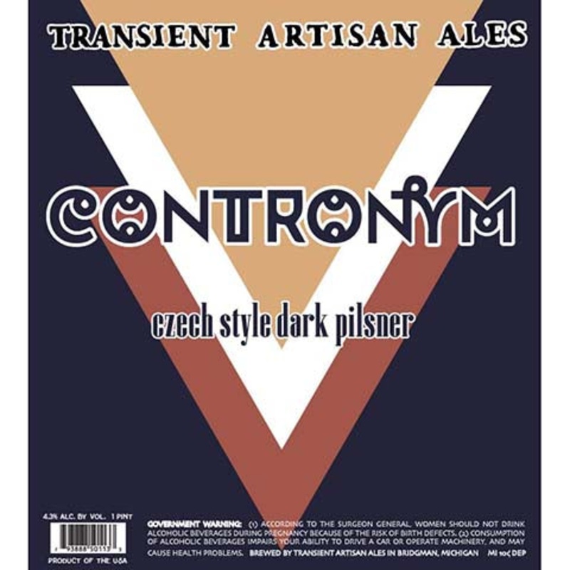 Transient Artisan Ales Contronym Dark Pilsner 16OZ SINGLE CAN