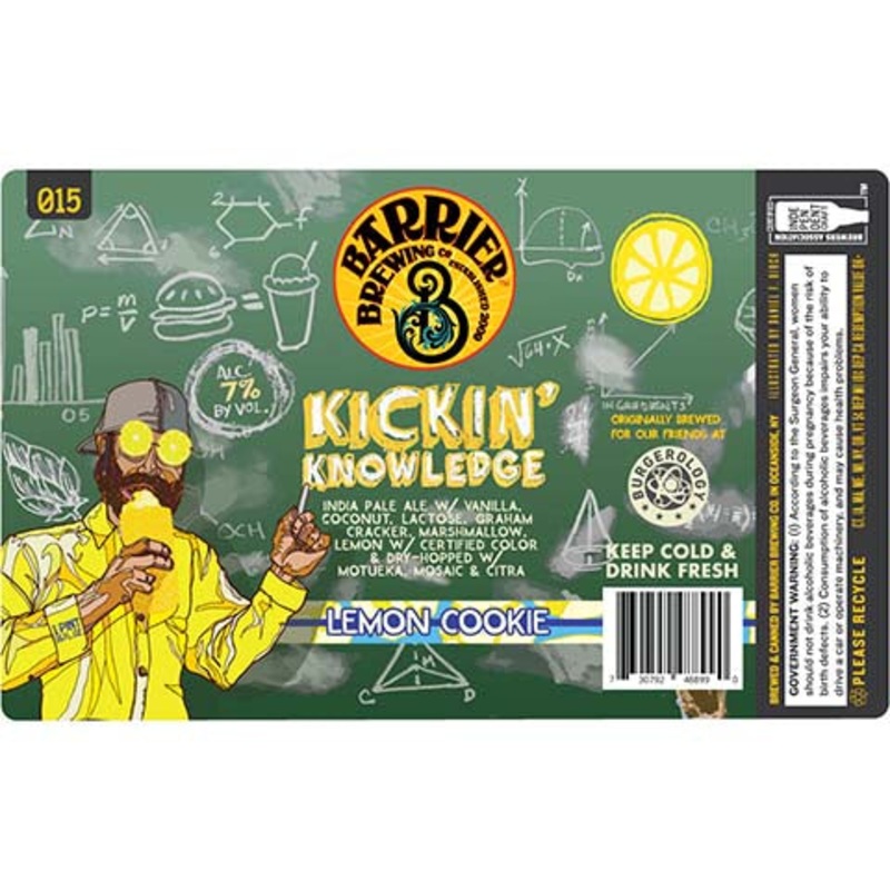 Barrier Kickin Knowledge Lemon Cookie IPA 16OZ SINGLE CAN