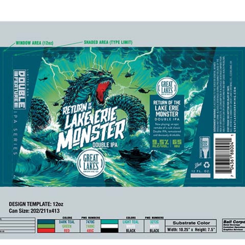 Great Lakes Return of the Lake Erie Monster DIPA 12OZ SINGLE CAN
