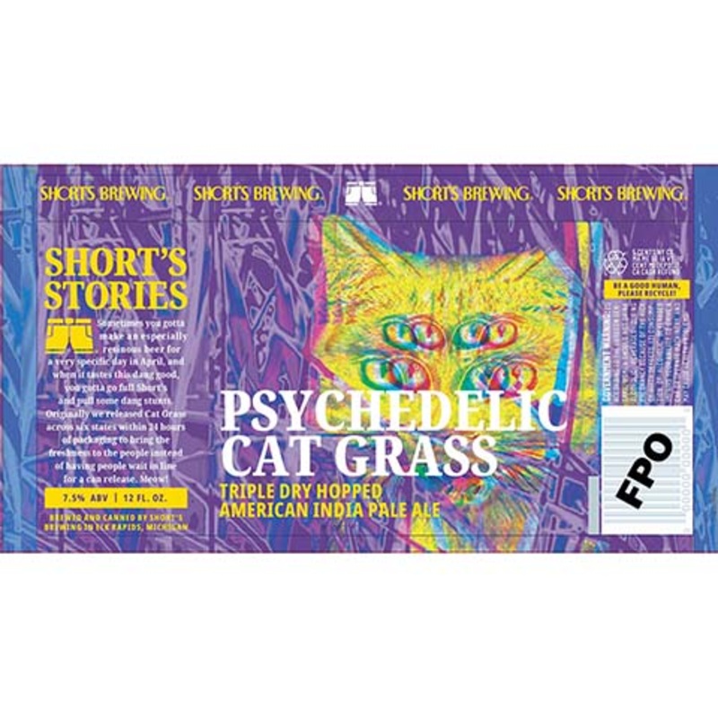 Short's Brew Psychedelic Cat Grass TDH IPA 12OZ SINGLE CAN