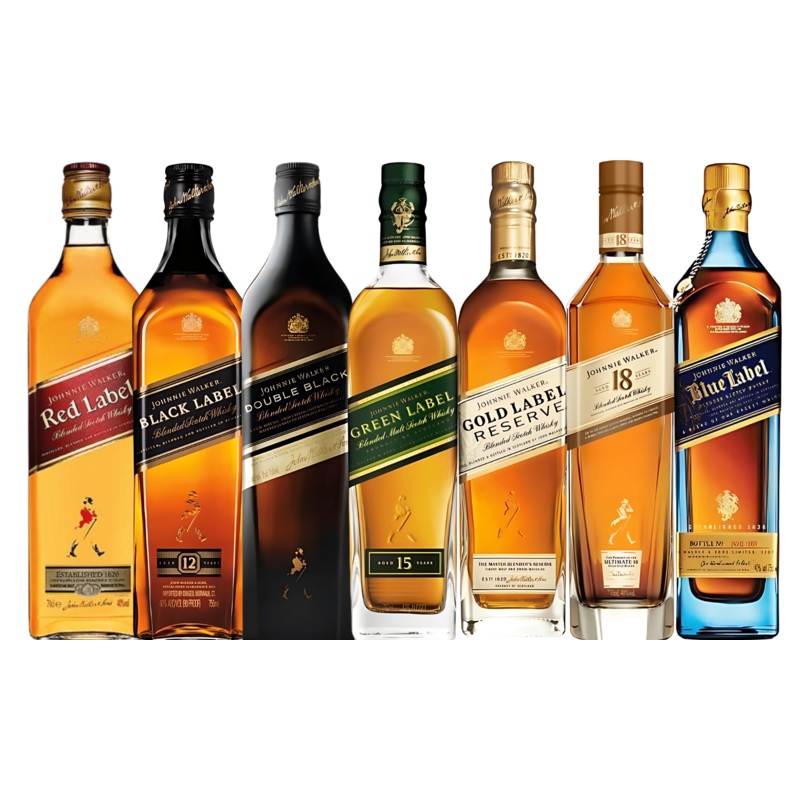 Johnnie Walker Collection: Red, Black, Double Black, Green, Gold, 18 Year & Blue Label