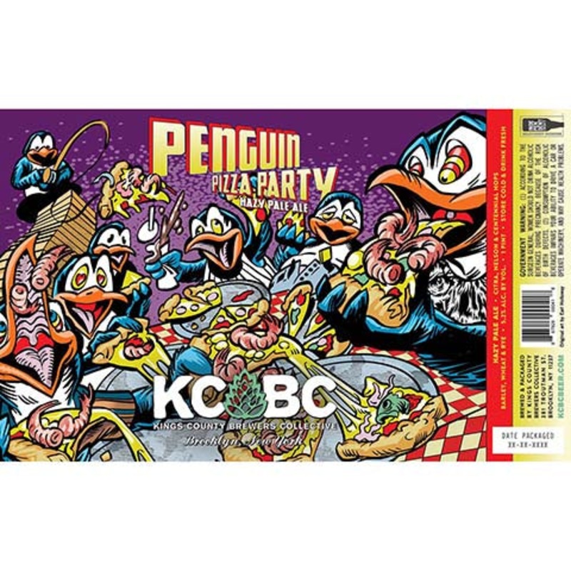 Kings County Brewers Collective Penguin Pizza Party Hazy Pale Ale 16OZ SINGLE CAN