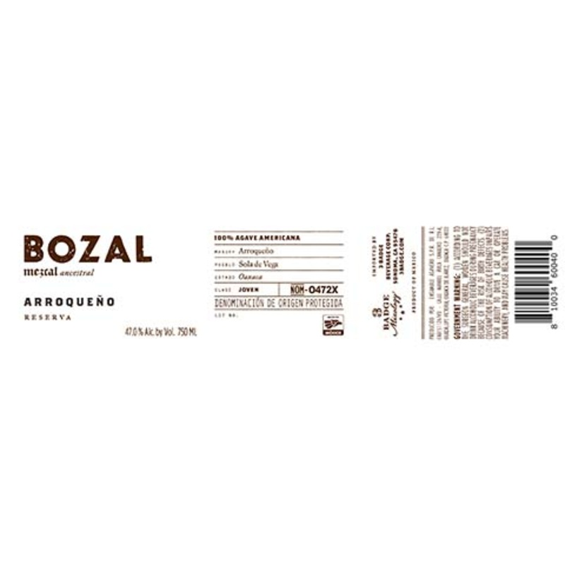 Bozal Arroqueno Reserva 750ML BTL