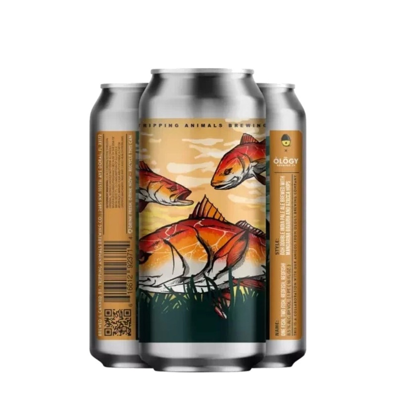 Tripping Animals Single Beer Can One Fish Two Fish Red Fish 16 fl oz