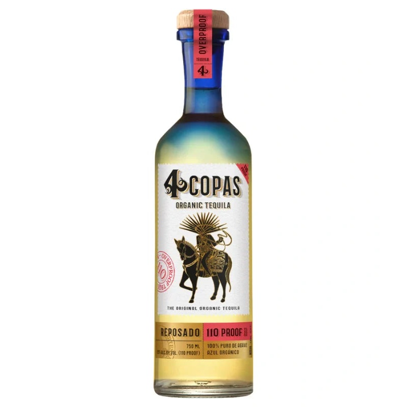 4 Copas Organic Tequila Reposado Overproof 110 750mL