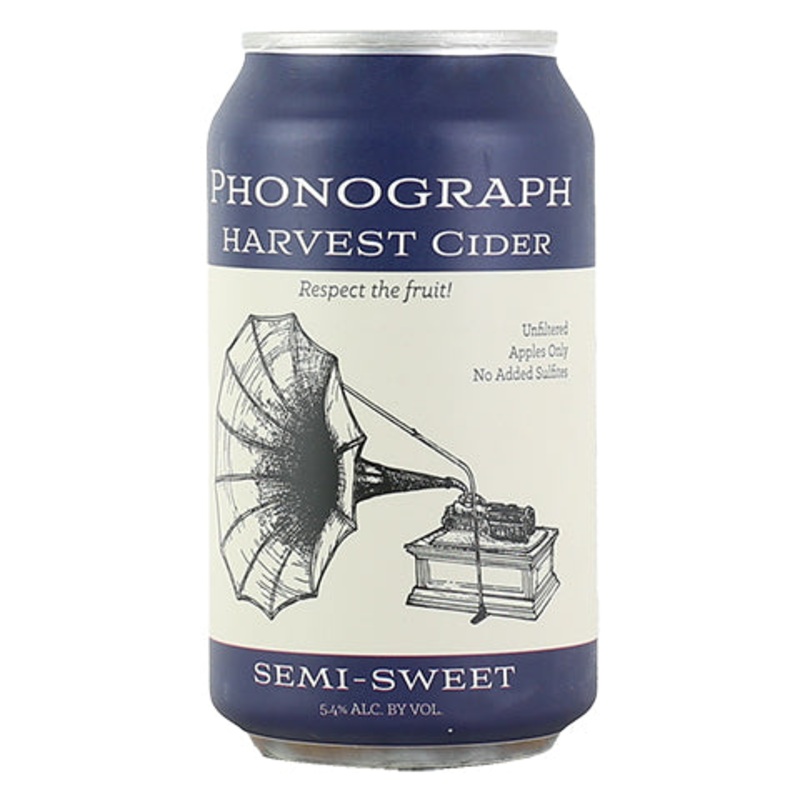 Phonograph (South Hill Blue Can) Semi- Sweet Harvest Cider 12OZ SINGLE CAN
