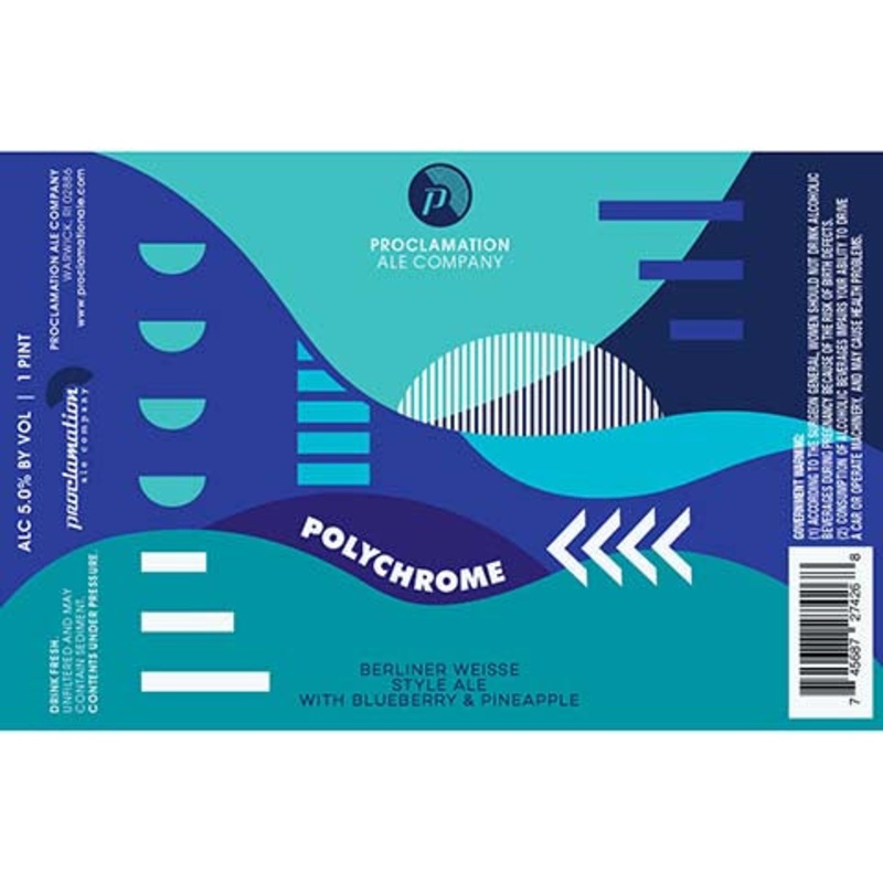 Proclamation Polychrome Blueberry & Pineapple Berliner Weisse Ale 16OZ SINGLE CAN