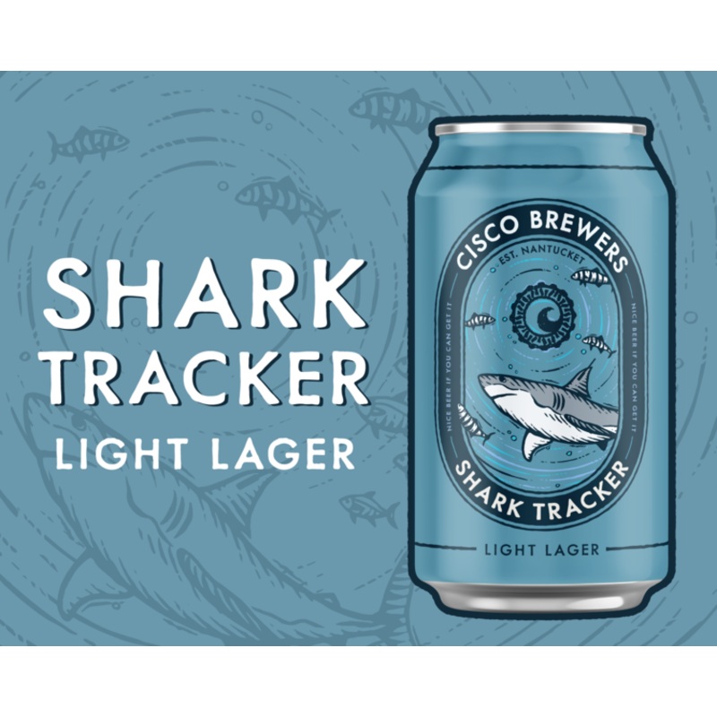 Beer Cisco Brewers 4pk 16oz Cans Shark Tracker Lager 04974