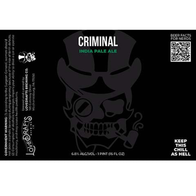 Lovedrafts Criminal IPA 16OZ SINGLE CAN