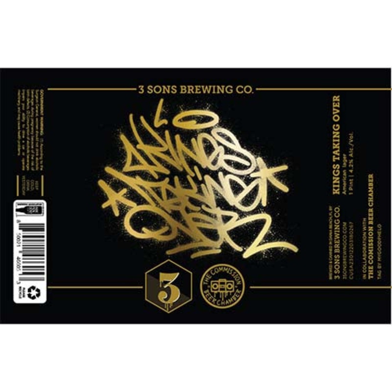 3 Sons Kings Taking Over Lager 16OZ SINGLE CAN
