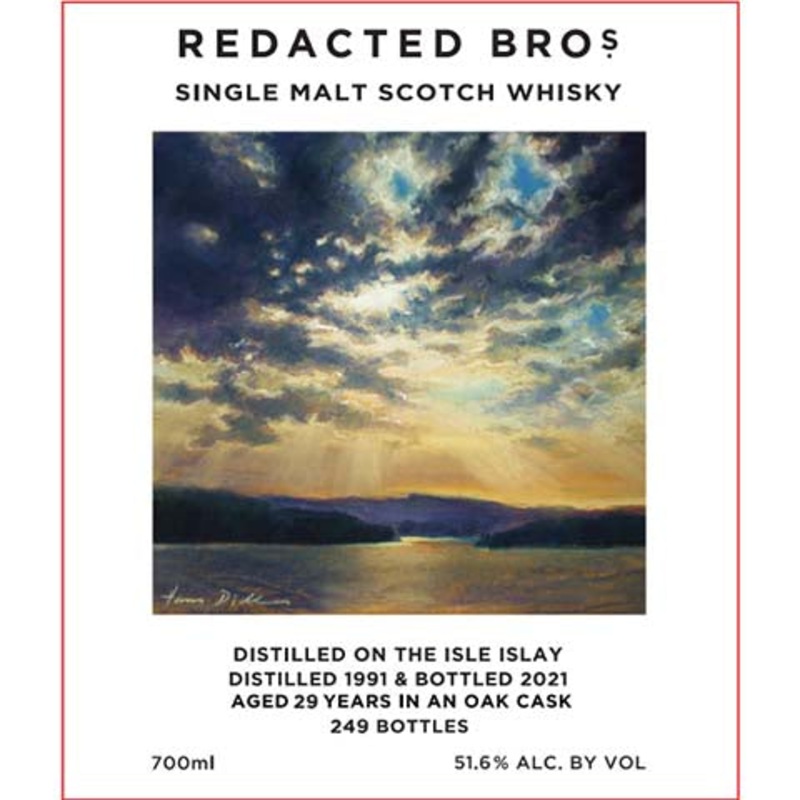Redacted Bros Distilled on the Isle Islay Single Malt Scotch Whisky (29 Years) 700ML BTL