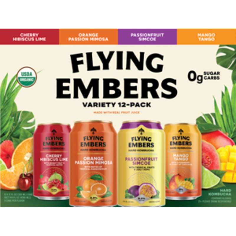 Flying Embers Kombucha High ABV 24 - 12oz Cans, 12 Pack