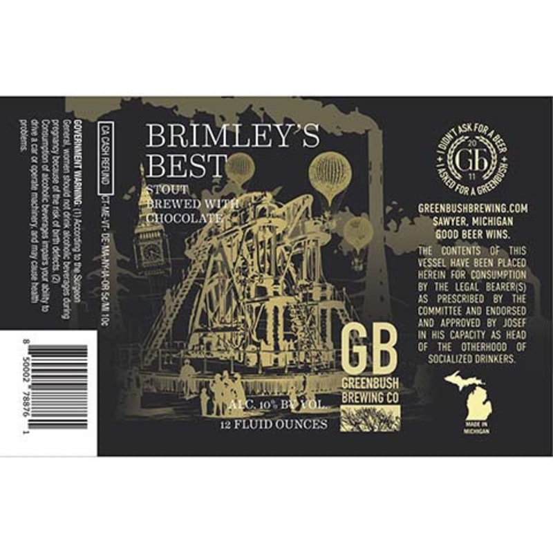 Greenbush Brimley's Best Stout 12OZ SINGLE CAN