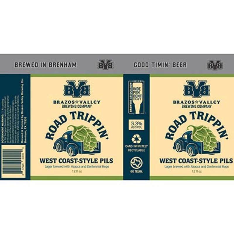 Brazos Valley Road Trippin' West Coast-Style Pils Lager 12OZ SINGLE CAN