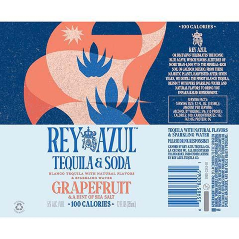 Cocktail Rey Azul 4pk Tequila & soda Grapefruit