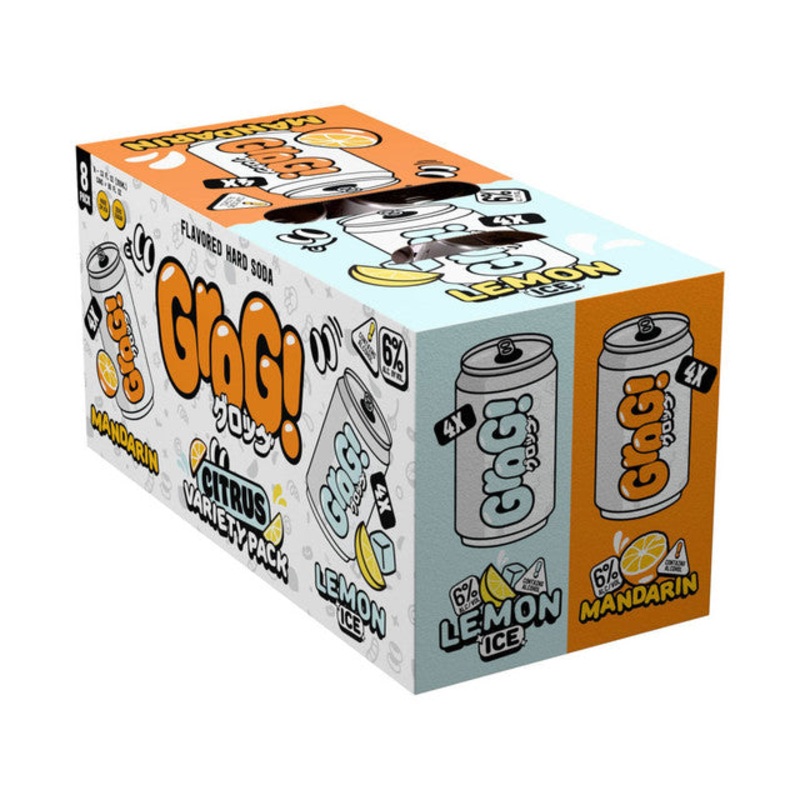 Grog! Flavored Hard Soda Citrus Variety Pack 8 Pack 8 Pack