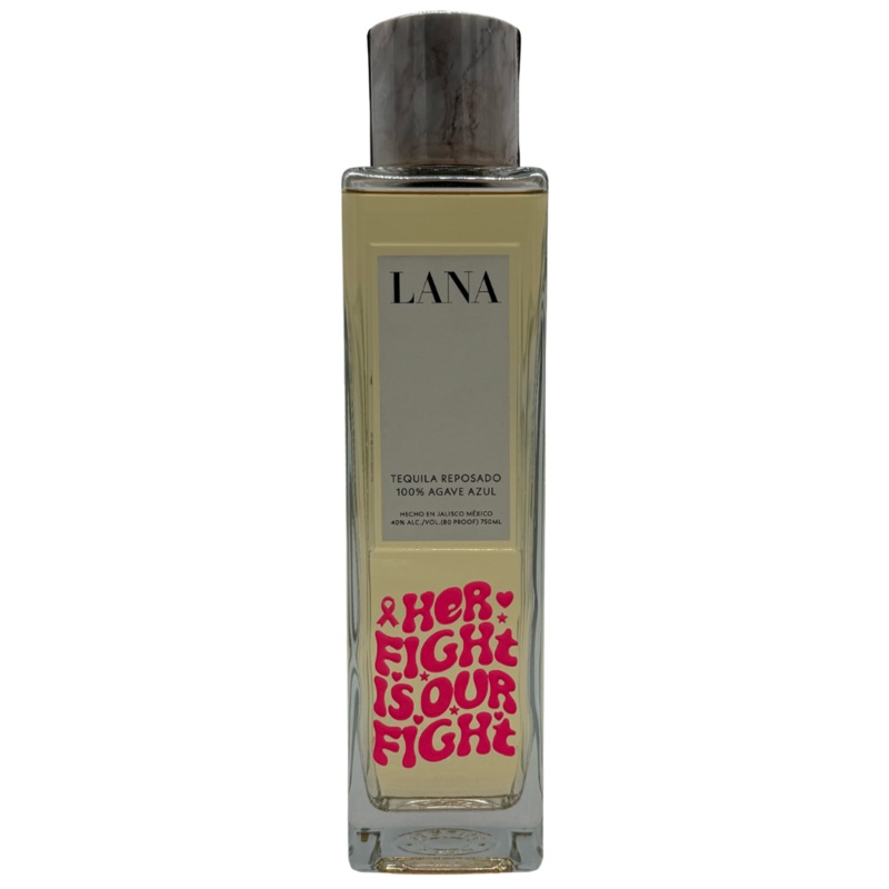 LANA Tequila Reposado Breast Cancer Awareness "Her Fight is Our Fight" Limited Edition Etched Bottle 750mL