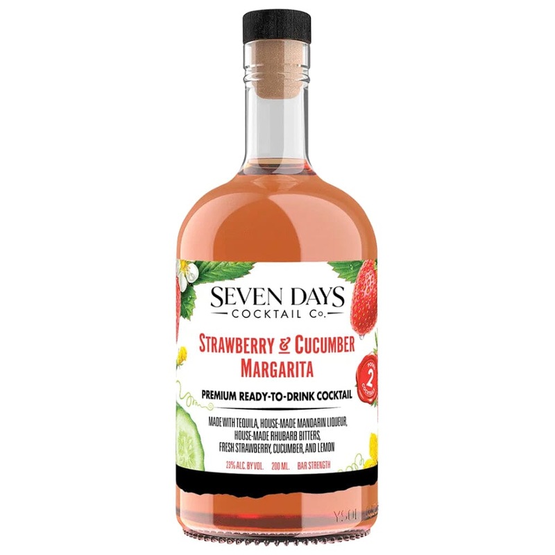 Seven Days Cocktail Co. Strawberry & Cucumber Margarita 375ML