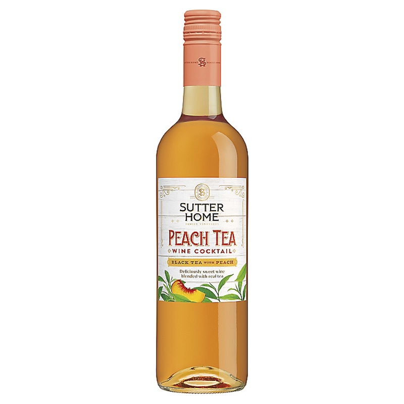 SUTTER HOME PEACH TEA WINE COCKTAIL BLACK TEA WITH PEACH 750ML 750ML