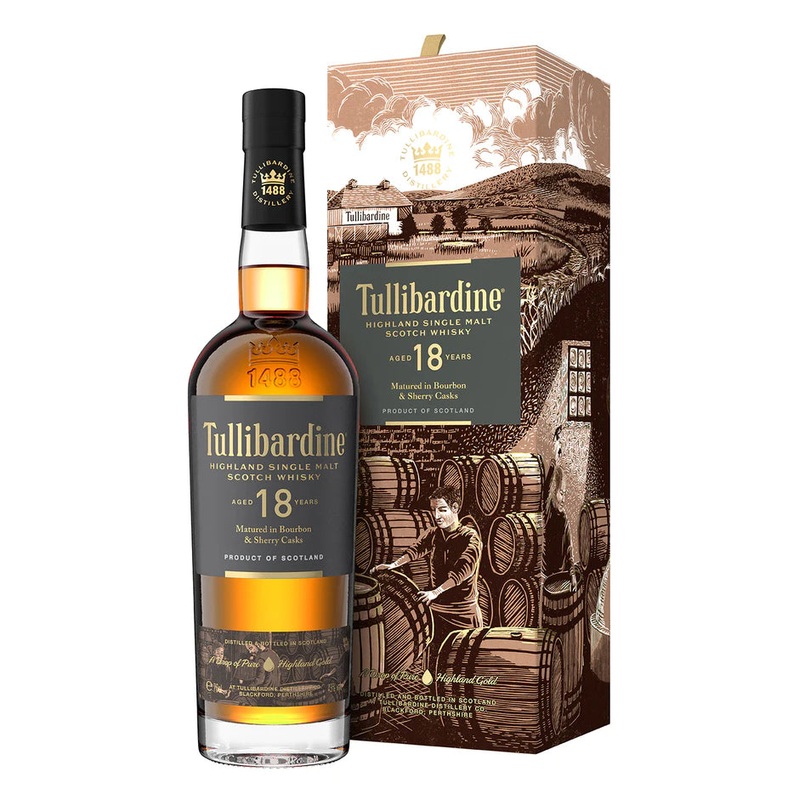 TULLIBARDINE 18YR HIGHLAND SINGLE MALT SCOTCH WHISKY 750ML @ MacTaggart Ridge [1055232] 750 ml